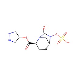O=C(OC1CNNC1)[C@@H]1CC[C@@H]2CN1C(=O)N2OS(=O)(=O)O ZINC000096168662