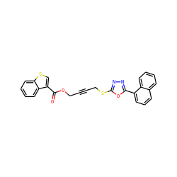 O=C(OCC#CCSc1nnc(-c2cccc3ccccc23)o1)c1csc2ccccc12 ZINC000036381496