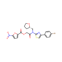 O=C(OCC(=O)N(C[C@@H]1CCCO1)c1nc(-c2ccc(Br)cc2)cs1)c1ccc([N+](=O)[O-])o1 ZINC000042891515