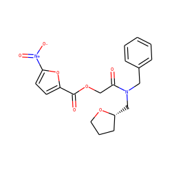 O=C(OCC(=O)N(Cc1ccccc1)C[C@@H]1CCCO1)c1ccc([N+](=O)[O-])o1 ZINC000066252187