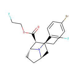O=C(OCCF)[C@H]1[C@@H](c2ccc(Br)cc2)C[C@H]2CC[C@H]1N2CCCF ZINC000195096024
