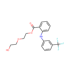 O=C(OCCOCCO)c1ccccc1Nc1cccc(C(F)(F)F)c1 ZINC000002034516
