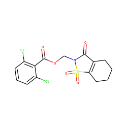 O=C(OCN1C(=O)C2=C(CCCC2)S1(=O)=O)c1c(Cl)cccc1Cl ZINC000000604914