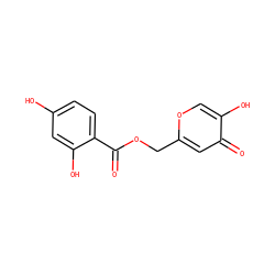 O=C(OCc1cc(=O)c(O)co1)c1ccc(O)cc1O ZINC000084652306