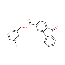 O=C(OCc1cccc(F)c1)c1ccc2c(c1)-c1ccccc1C2=O ZINC000001079872