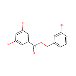 O=C(OCc1cccc(O)c1)c1cc(O)cc(O)c1 ZINC000066066224