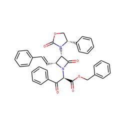 O=C(OCc1ccccc1)[C@@H](C(=O)c1ccccc1)N1C(=O)[C@@H](N2C(=O)OC[C@@H]2c2ccccc2)[C@H]1/C=C/c1ccccc1 ZINC000036143600
