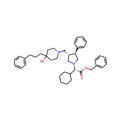 O=C(OCc1ccccc1)[C@H](C1CCCCC1)N1C[C@H](CN2CCC(O)(CCCc3ccccc3)CC2)[C@@H](c2ccccc2)C1 ZINC000026823082