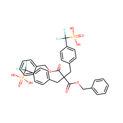 O=C(OCc1ccccc1)C(Cc1ccc(C(F)(F)P(=O)(O)O)cc1)(Cc1ccc(C(F)(F)P(=O)(O)O)cc1)C(=O)OCc1ccccc1 ZINC000025991440