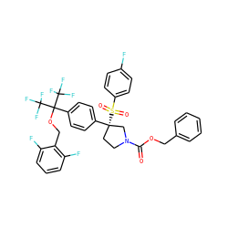 O=C(OCc1ccccc1)N1CC[C@](c2ccc(C(OCc3c(F)cccc3F)(C(F)(F)F)C(F)(F)F)cc2)(S(=O)(=O)c2ccc(F)cc2)C1 ZINC001772632585