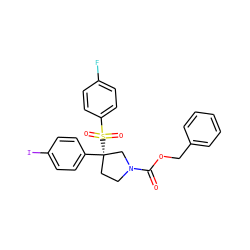 O=C(OCc1ccccc1)N1CC[C@](c2ccc(I)cc2)(S(=O)(=O)c2ccc(F)cc2)C1 ZINC001772622866