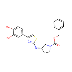 O=C(OCc1ccccc1)N1CC[C@H](Nc2nc(-c3ccc(O)c(O)c3)cs2)C1 ZINC001772601713
