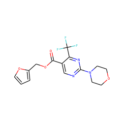 O=C(OCc1ccco1)c1cnc(N2CCOCC2)nc1C(F)(F)F ZINC000001027020