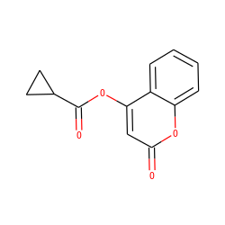 O=C(Oc1cc(=O)oc2ccccc12)C1CC1 ZINC000013836342
