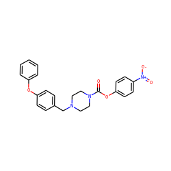 O=C(Oc1ccc([N+](=O)[O-])cc1)N1CCN(Cc2ccc(Oc3ccccc3)cc2)CC1 ZINC000299841277