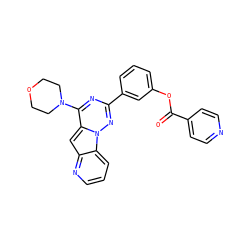 O=C(Oc1cccc(-c2nc(N3CCOCC3)c3cc4ncccc4n3n2)c1)c1ccncc1 ZINC000082158316