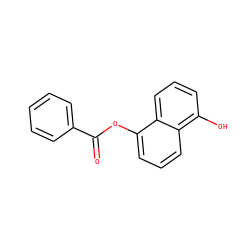 O=C(Oc1cccc2c(O)cccc12)c1ccccc1 ZINC000000271727