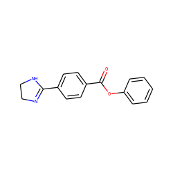 O=C(Oc1ccccc1)c1ccc(C2=NCCN2)cc1 ZINC000040836367