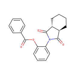 O=C(Oc1ccccc1N1C(=O)[C@@H]2CCCC[C@H]2C1=O)c1ccccc1 ZINC000013136009