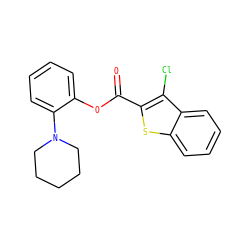 O=C(Oc1ccccc1N1CCCCC1)c1sc2ccccc2c1Cl ZINC000004307718