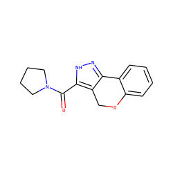 O=C(c1[nH]nc2c1COc1ccccc1-2)N1CCCC1 ZINC000009728644