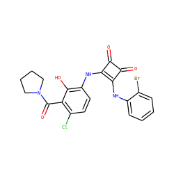 O=C(c1c(Cl)ccc(Nc2c(Nc3ccccc3Br)c(=O)c2=O)c1O)N1CCCC1 ZINC000101113479