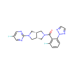 O=C(c1c(F)cccc1-n1nccn1)N1C[C@@H]2CN(c3ncc(F)cn3)C[C@@H]2C1 ZINC000116823423