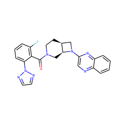 O=C(c1c(F)cccc1-n1nccn1)N1CC[C@H]2CN(c3cnc4ccccc4n3)[C@H]2C1 ZINC000150061218