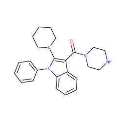 O=C(c1c(N2CCCCC2)n(-c2ccccc2)c2ccccc12)N1CCNCC1 ZINC000064528010