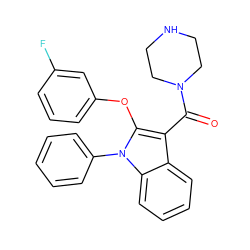 O=C(c1c(Oc2cccc(F)c2)n(-c2ccccc2)c2ccccc12)N1CCNCC1 ZINC000064503995