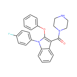 O=C(c1c(Oc2ccccc2)n(-c2ccc(F)cc2)c2ccccc12)N1CCNCC1 ZINC000064527352