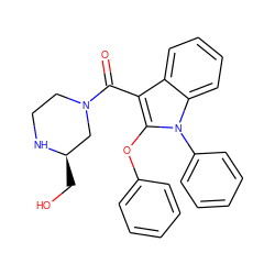 O=C(c1c(Oc2ccccc2)n(-c2ccccc2)c2ccccc12)N1CCN[C@H](CO)C1 ZINC000064526695