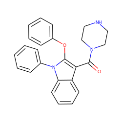 O=C(c1c(Oc2ccccc2)n(-c2ccccc2)c2ccccc12)N1CCNCC1 ZINC000058655517