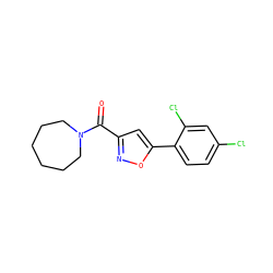 O=C(c1cc(-c2ccc(Cl)cc2Cl)on1)N1CCCCCC1 ZINC000000815129