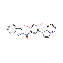 O=C(c1cc(-n2ccc3ncccc32)c(O)cc1O)N1Cc2ccccc2C1 ZINC000169343527