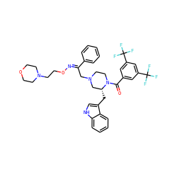 O=C(c1cc(C(F)(F)F)cc(C(F)(F)F)c1)N1CCN(C/C(=N\OCCN2CCOCC2)c2ccccc2)C[C@H]1Cc1c[nH]c2ccccc12 ZINC000028570617