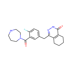 O=C(c1cc(Cc2n[nH]c(=O)c3c2CCCC3)ccc1F)N1CCCNCC1 ZINC000139499780