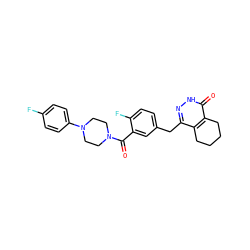 O=C(c1cc(Cc2n[nH]c(=O)c3c2CCCC3)ccc1F)N1CCN(c2ccc(F)cc2)CC1 ZINC000147238792