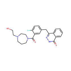 O=C(c1cc(Cc2n[nH]c(=O)c3ccccc23)ccc1F)N1CCCN(CCO)CC1 ZINC000040953648