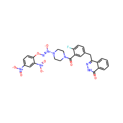 O=C(c1cc(Cc2n[nH]c(=O)c3ccccc23)ccc1F)N1CCN(/[N+]([O-])=N/Oc2ccc([N+](=O)[O-])cc2[N+](=O)[O-])CC1 ZINC000169308356