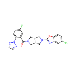 O=C(c1cc(Cl)ccc1-n1nccn1)N1C[C@@H]2CN(c3nc4cc(Cl)ccc4o3)C[C@@H]2C1 ZINC001772656234