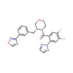 O=C(c1cc(F)c(F)cc1-n1nccn1)N1CCOC[C@H]1Cc1cccc(-c2ncon2)c1 ZINC000205662528