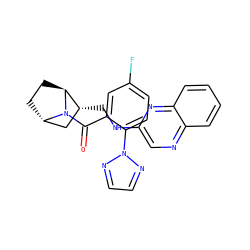 O=C(c1cc(F)ccc1-n1nccn1)N1[C@H]2CC[C@H]1[C@H](CNc1cnc3ccccc3n1)C2 ZINC000226036398