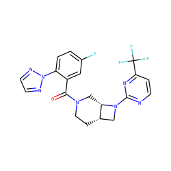 O=C(c1cc(F)ccc1-n1nccn1)N1CC[C@H]2CN(c3nccc(C(F)(F)F)n3)[C@H]2C1 ZINC000116826072