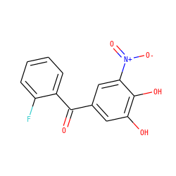 O=C(c1cc(O)c(O)c([N+](=O)[O-])c1)c1ccccc1F ZINC000036384898