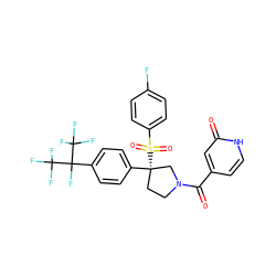 O=C(c1cc[nH]c(=O)c1)N1CC[C@](c2ccc(C(F)(C(F)(F)F)C(F)(F)F)cc2)(S(=O)(=O)c2ccc(F)cc2)C1 ZINC001772652702