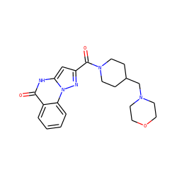 O=C(c1cc2[nH]c(=O)c3ccccc3n2n1)N1CCC(CN2CCOCC2)CC1 ZINC000043080130