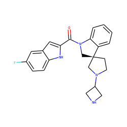 O=C(c1cc2cc(F)ccc2[nH]1)N1C[C@]2(CCN(C3CNC3)C2)c2ccccc21 ZINC000073221331