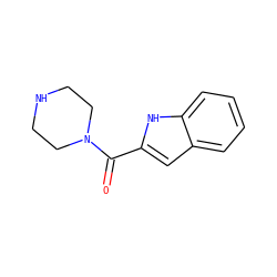 O=C(c1cc2ccccc2[nH]1)N1CCNCC1 ZINC000000509902