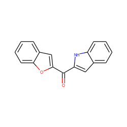 O=C(c1cc2ccccc2[nH]1)c1cc2ccccc2o1 ZINC000028647221